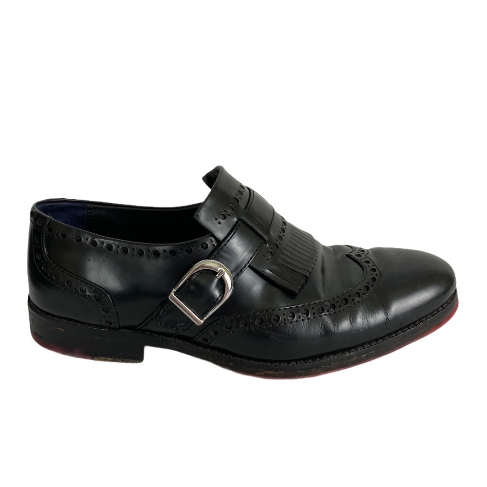 Lethato Mens Shoe Size 7.5-8 Black Monk Strap